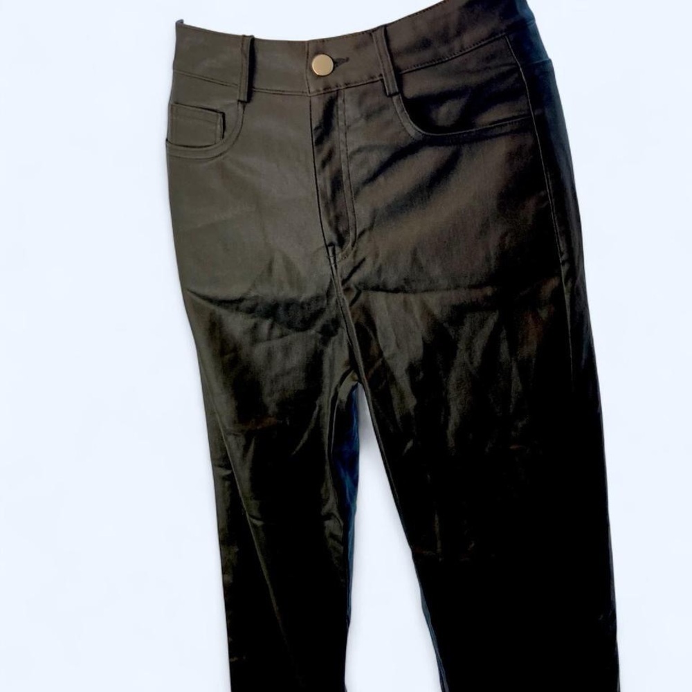 Black Faux Leather Pants S